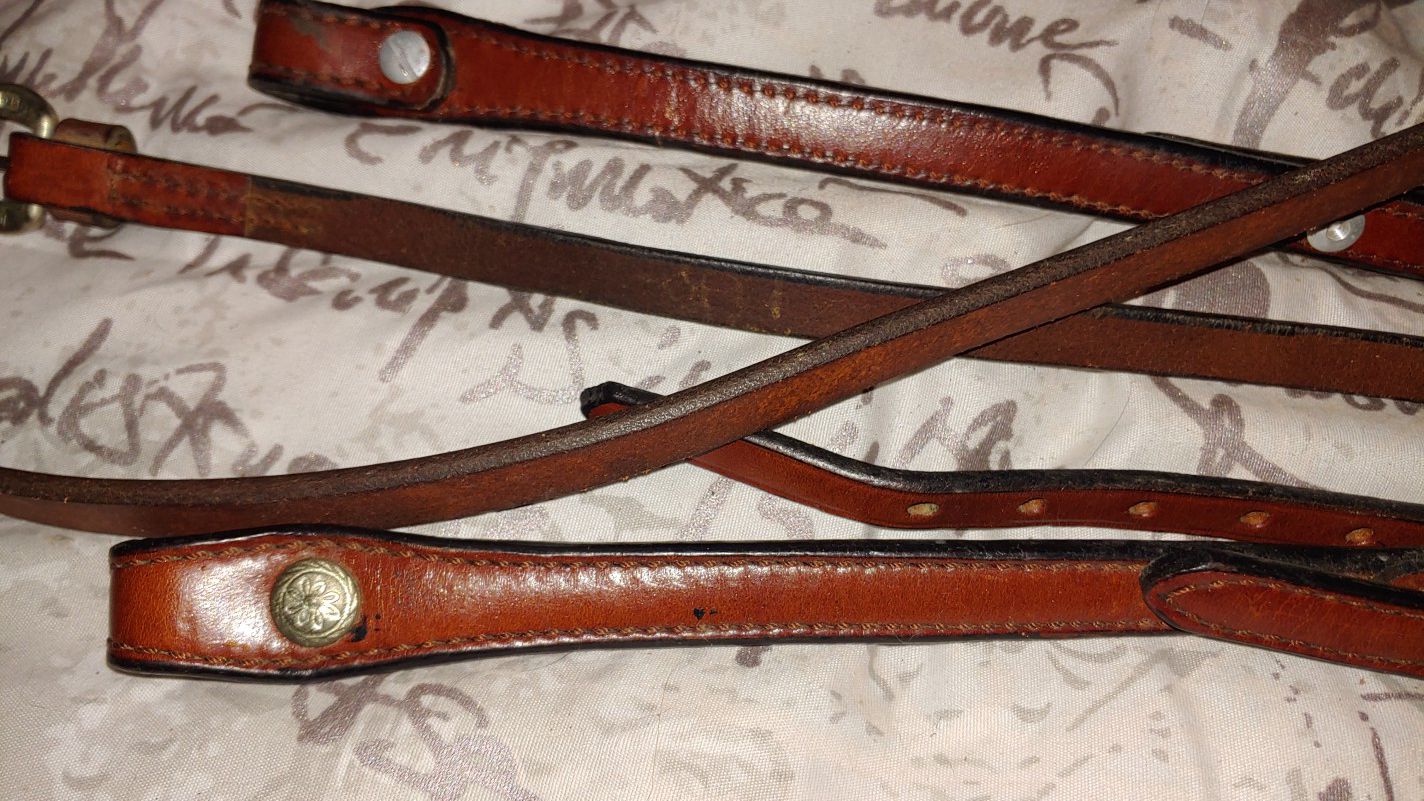 Western leather Bridle with reins