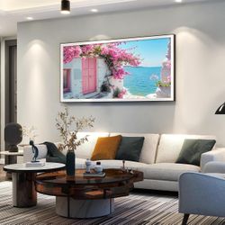 Diamond Art Kits for Adults - DIY 5D Landscape Diamond Painting Kits for Adults, DIY Full Drill Flowers House Diamond Art Painting Kits, Gem Art Kits 