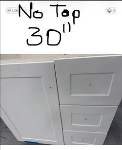 30" NO TOP BATHROOM VANITY CABINET