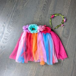 Target Girls' Baby Toddler Tutu & Headband - Floral Multicolored