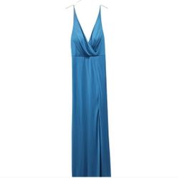 Azazie Skye Ink Blue Bridesmaid Wedding Guest Dress New NWT Size A6