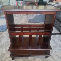 Side Table With Drawer And Bookholder