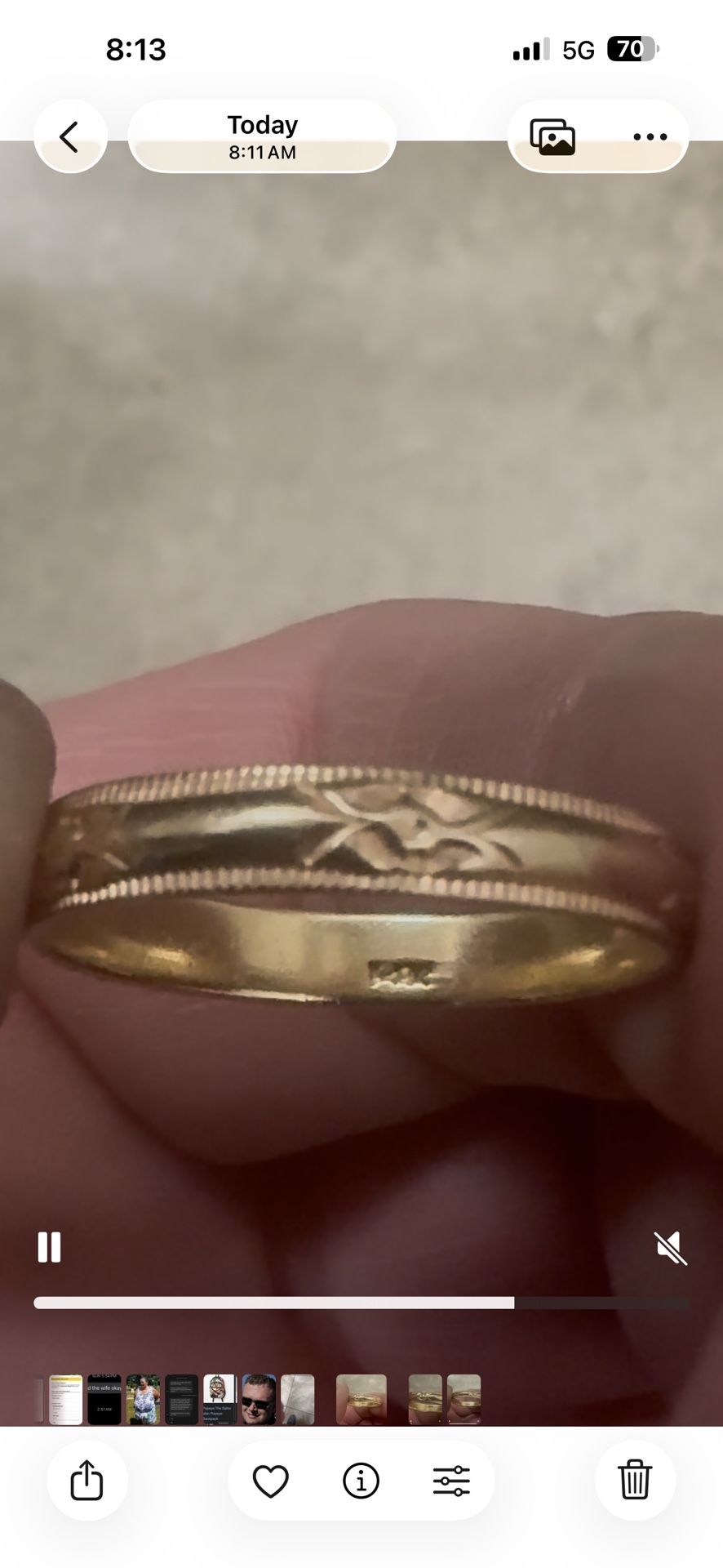14k Vintage Gold Wedding Band