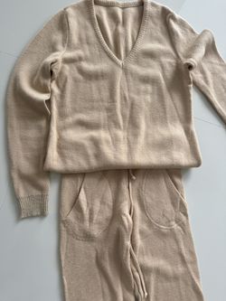 Beige 2 Items Handmade Set Cozy Size XS - S