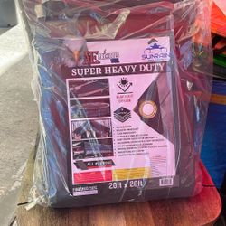 20x20 Super Heavy Duty Gray Tarp 