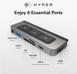HYPER 6 in 1 USB-C MEDIA HUB - 50% OFF
