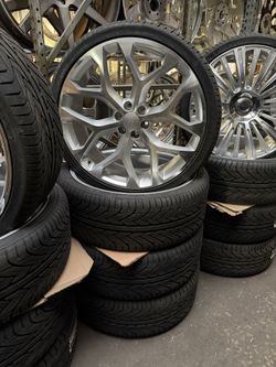 26 Inch Silver Machine Wheels Tires And Sensors