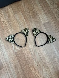 Leopard Print Cat Ear Headbands - Set of 2