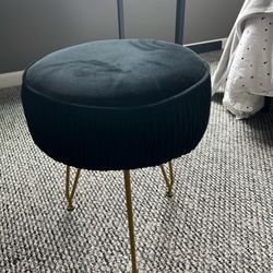 Black Velvet Stool 