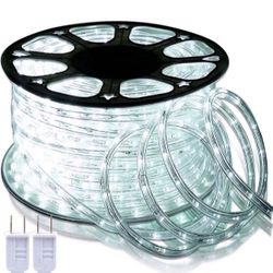 SURNIE LED Rope Lights Outdoor Waterproof: 150FT LED Rope Lighting Dimmable - 110V 6500K Daylight White String Light Tube Cuttable Connectable For Gar