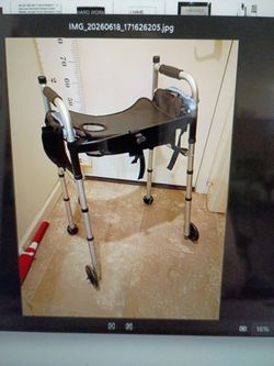 Folding Handicap walker with the tray, cup holder and side pouches. Cash only please