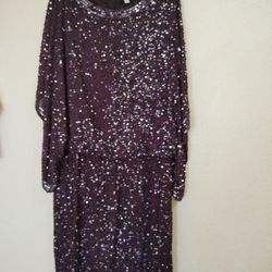 2xl Plum Sequin Cocktail Dress