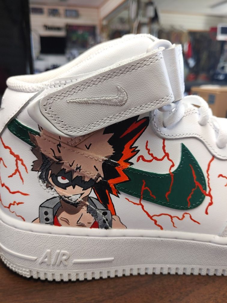 NIKE Air Force mid MY HERO ACADEMIA custom Katsuki figure like