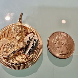 👑 Moses 14k 2-Tone White & Yellow Gold/Diamond  25.5gr 3–D Ten  Commandments Large Charm/Pendant