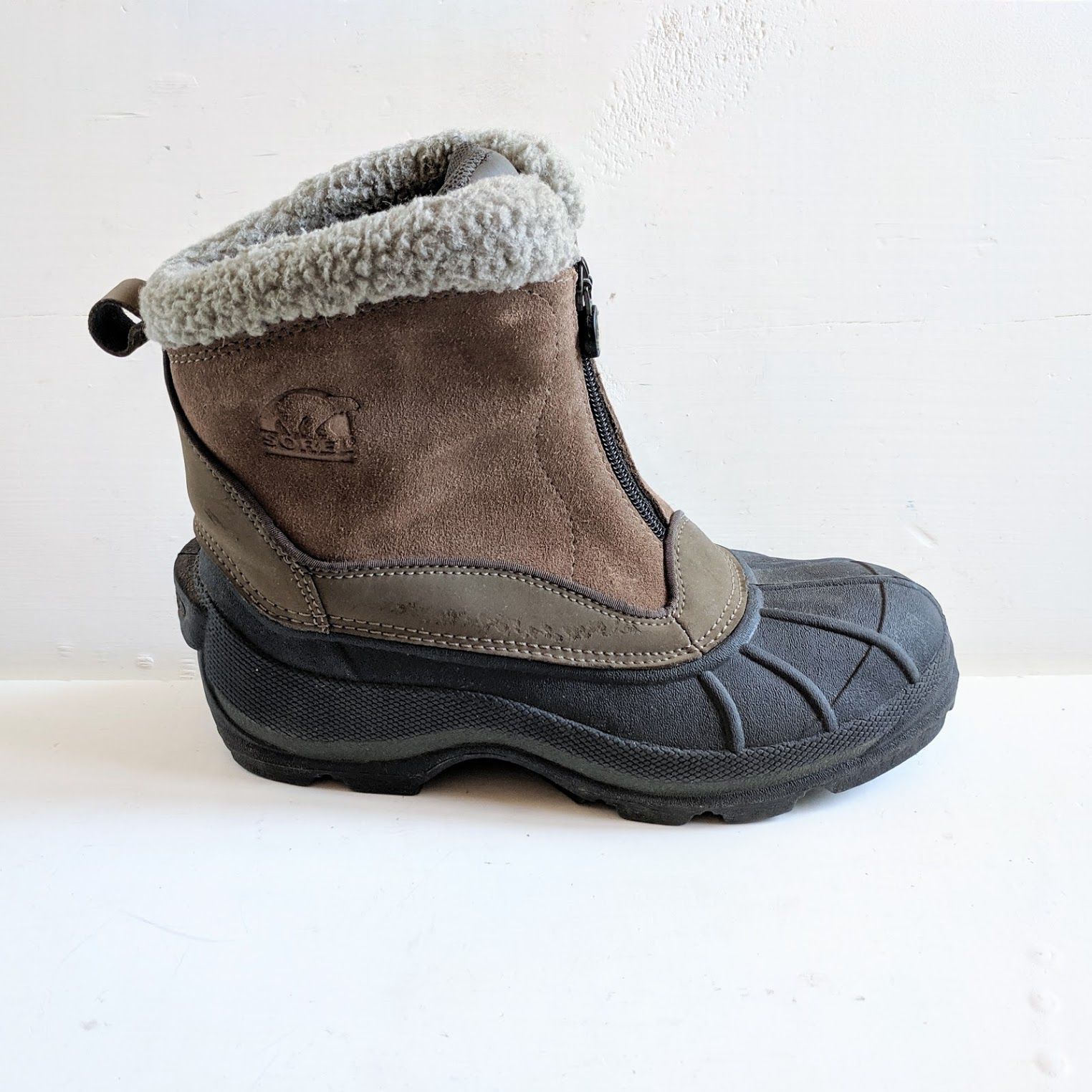 Sorel Crestwynd Suede Rubber Sherpa Snow Boots Zip (Women's 7)