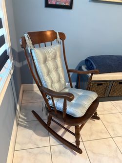 Wooden Rocking Chair with Cushion