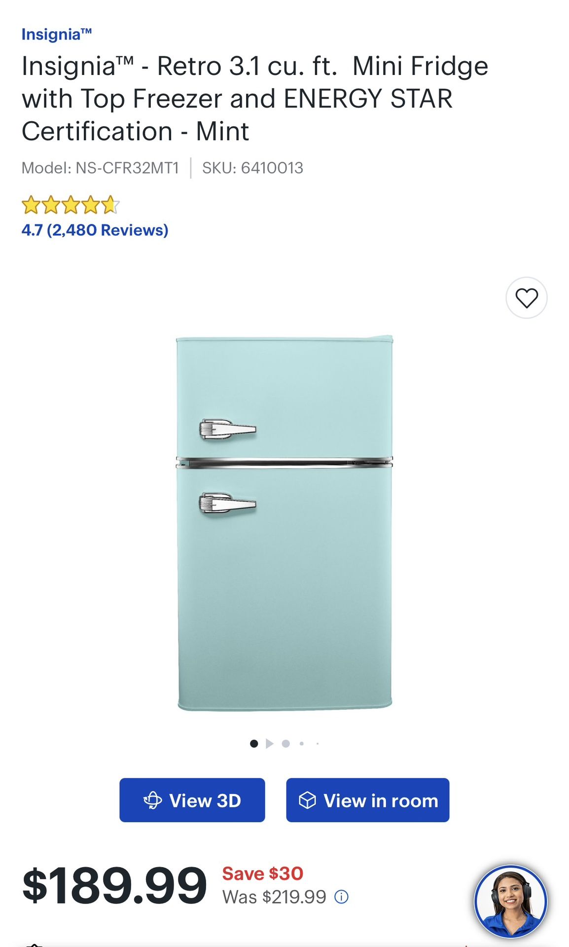 Retro Mini Fridge