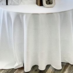 120” White tablecloths - Qty 9