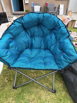 Big Blue Foldable Moon Chair with Carry Bag