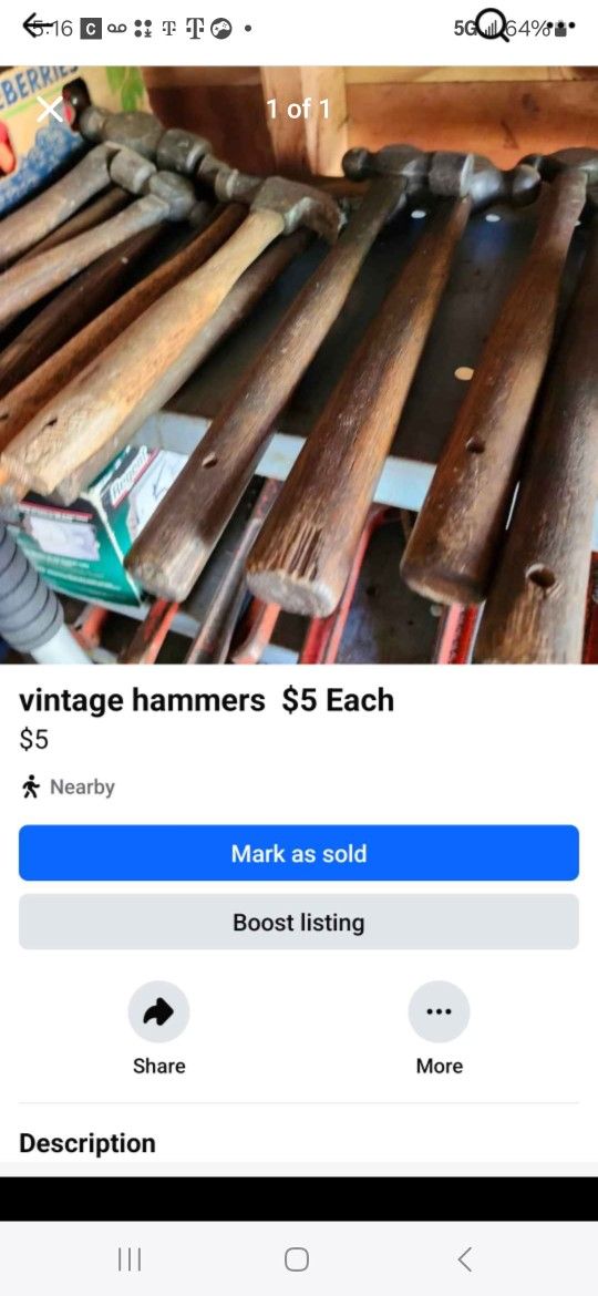 Vintage Hammers $5 Each