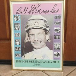 Bill Shoemaker Collectible Framed Poster-Del Mar September 10, 1989