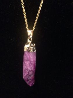 Real Amethyst crystal necklace