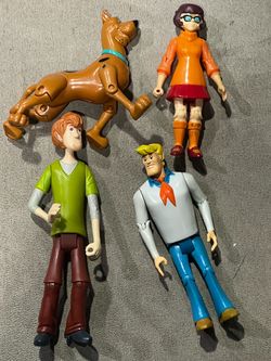 Scooby-Doo Action Figures Set - Scooby, Shaggy, Velma, Fred posable