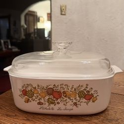 Corning Ware A-84-B L'Echalote La Sauge 4 Qt Spice of Life Retro Casserole 1970s