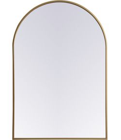Elegant Lighting Ayra 27" x 40" Metal Frame Arch Wall Mirror in a Brass finish