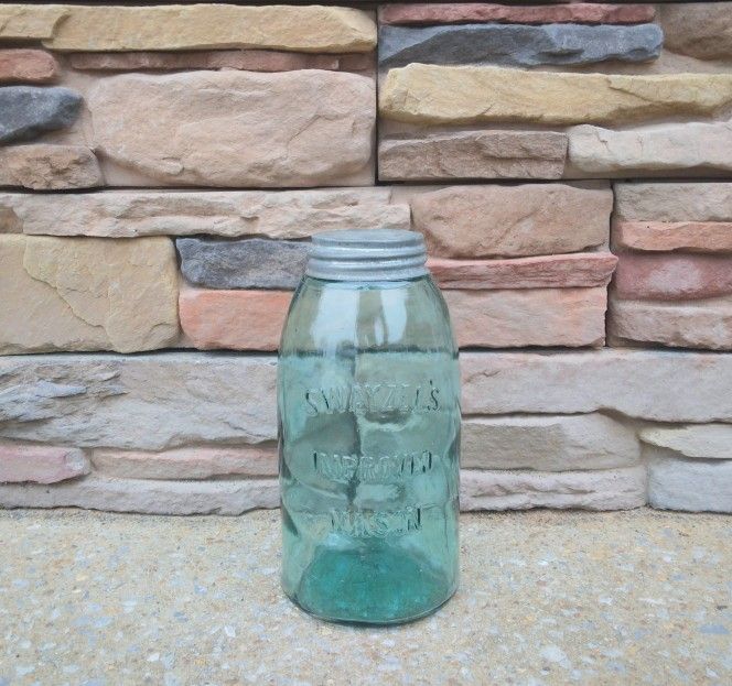 Antique Swayzee's Improved Half Gallon Mason Jar/Lid