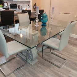 Glass Dining Table  Set For 4