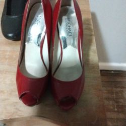 Michel Kors Red Heels Sz 71/2 M    25.