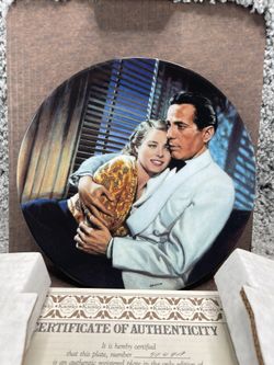 Casablanca SWe Loved Each Other Once Collectors Plate with Box & Certificate