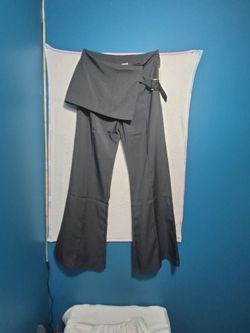 Black Skirt-Over Flare Pants