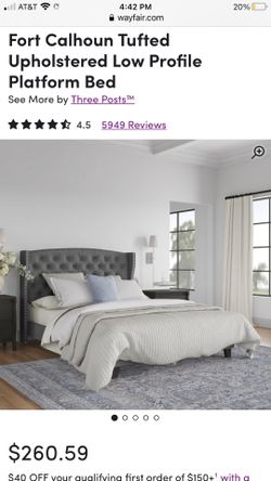 Fort Calhoun Tufted Upholstered Low Profile Platform Bed for Sale in Brea CA OfferUp