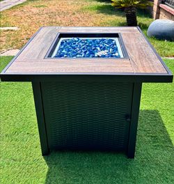 30 in. Gas Fire Table Square Propane Fire Pit Table Pat Yard
