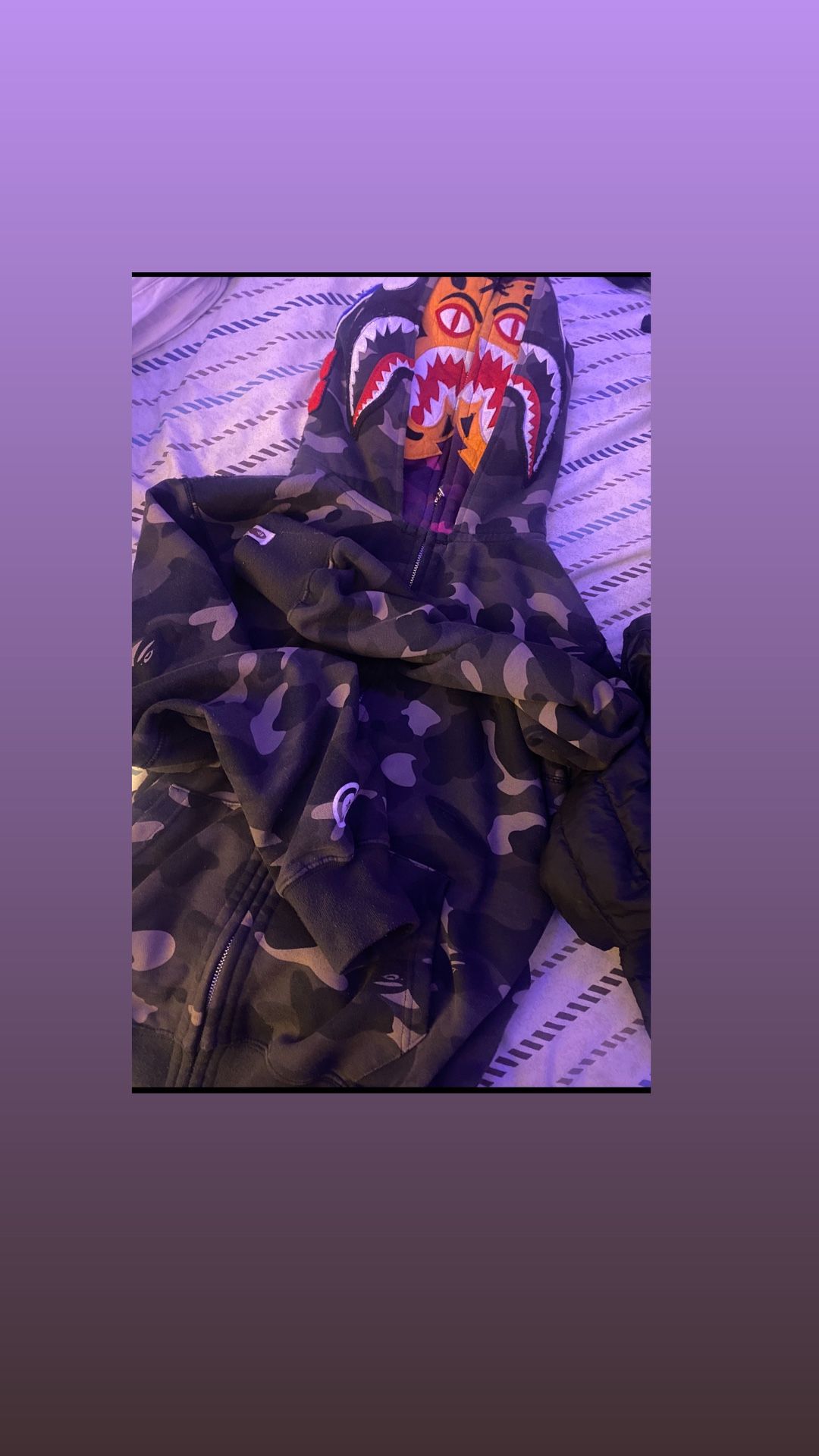 Camo Bape Jacket Full Zip Up Double Hoodie
