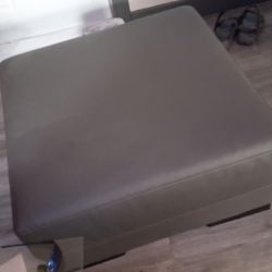 Faux Leather Ottoman 