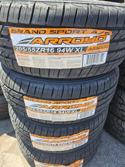 205-55-16 !!! ARROYO SPORT A/S !!! $250 LAS 4 LLANTAS MONTADAS Y BALANCEO INCLUIDO 👌