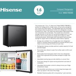 Hisense 1.6 Cubic Feet Compact Fridge Black