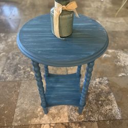 Blue Beachy End Table 