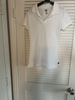 Dickies Girls White Polo Top Sz M As New Condition 