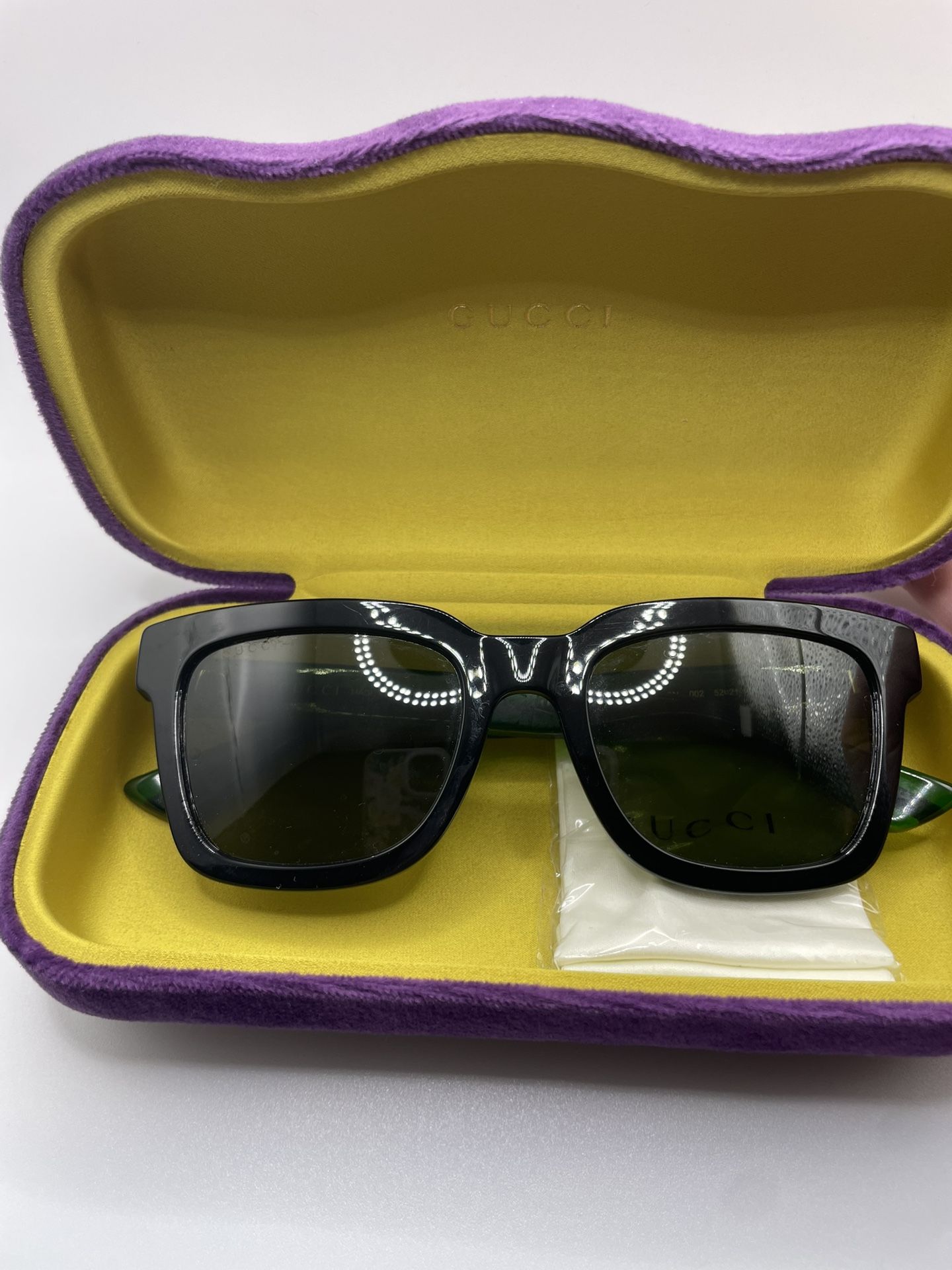 Gucci GG0001SN 002 Black Green Sunglasses 0002