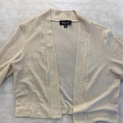 Cream Colored Mid Length Cardigan 