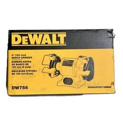 DEWALT DW756 6" 5/8-HP Induction Motor 3,450 Rpm Bench Grinder