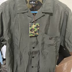 BAPE One Point Open Collar Olive Size XL New 