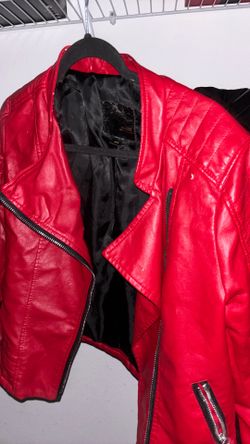 Red leather jacket