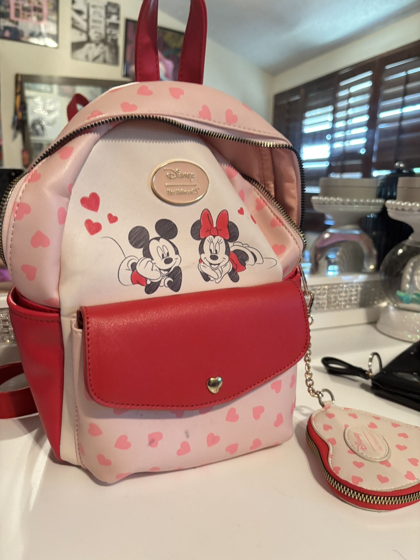 Her Universe Disney Mickey & Minnie Mouse Hearts Mini Backpack VALENTINES