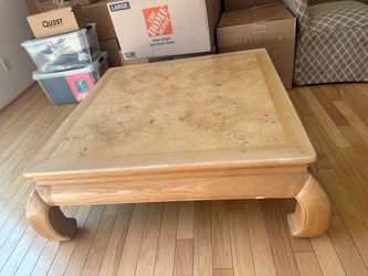 Burl Wood Chow Leg Coffee Table