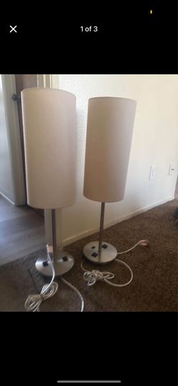 TWO modern lamps Has plug ins for charging
